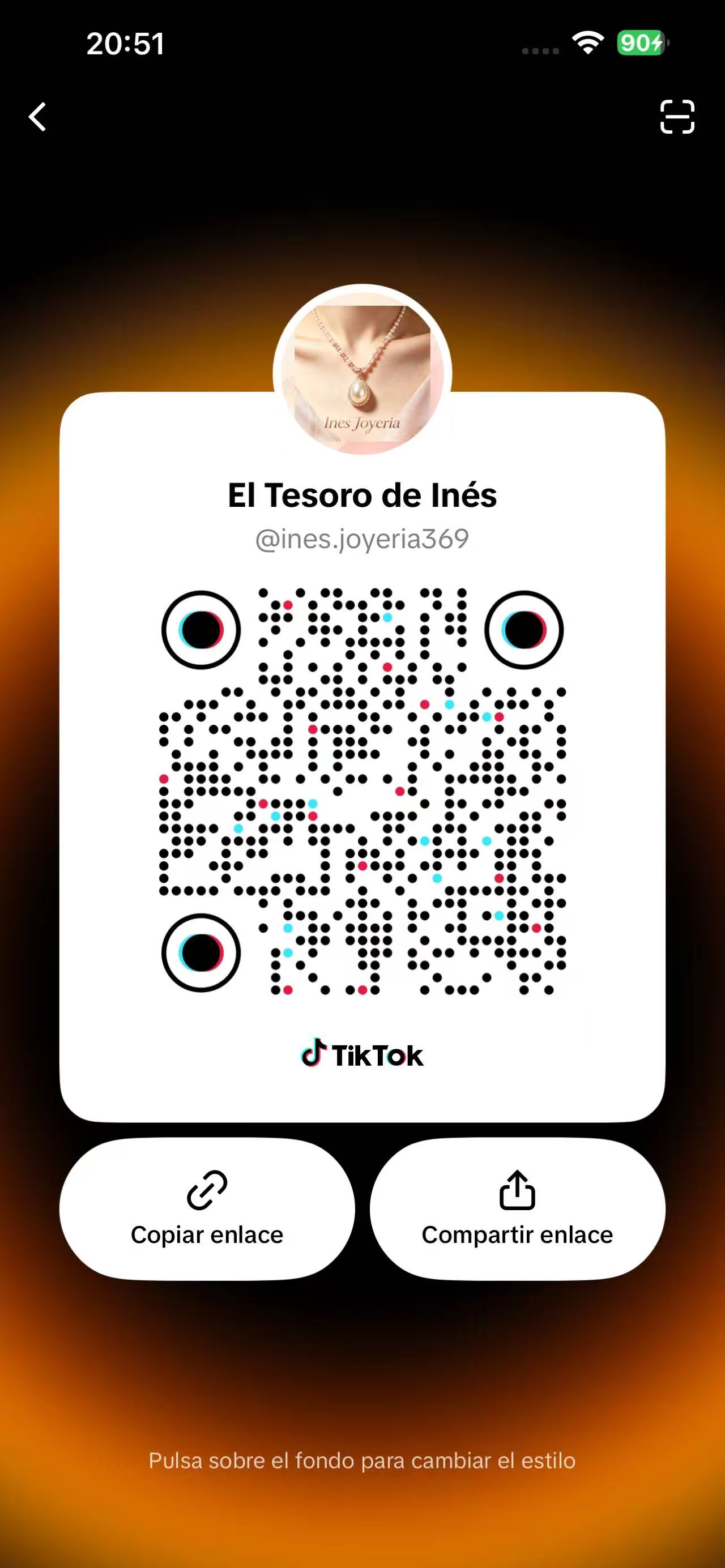 Código QR de TikTok de El Tesoro de Inés